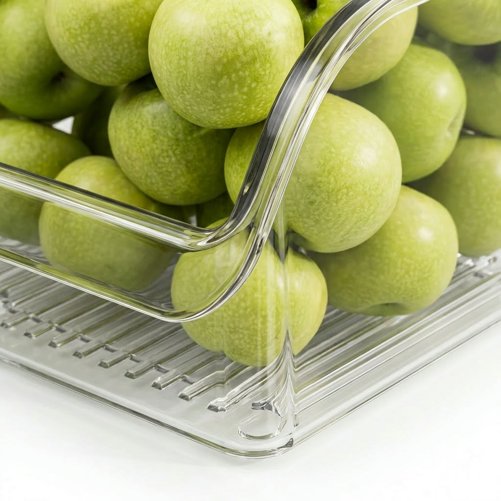 Clear Fridge Organizer Bin – Easy Food Storage with Durable Plastic