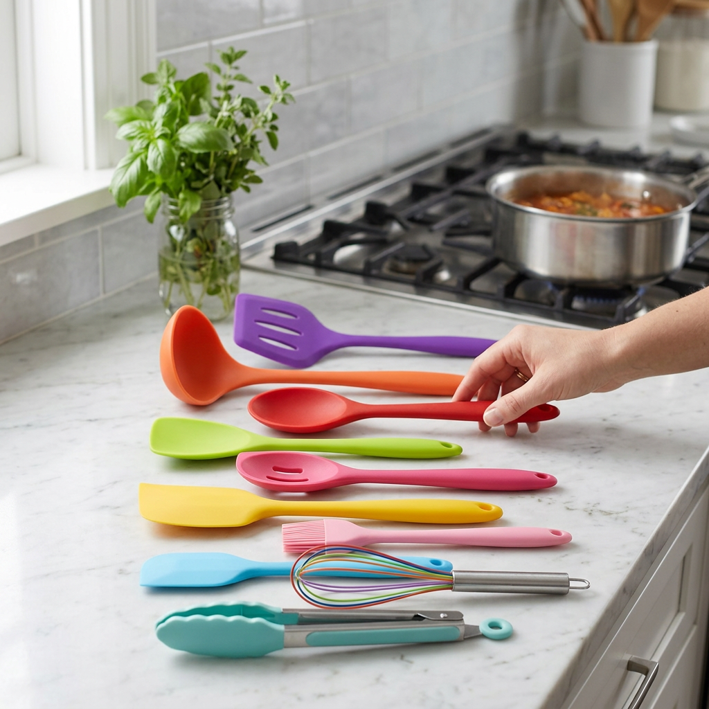 Silicone Kitchen Utensil Set – Heat-Resistant Non-Stick Cooking Tools