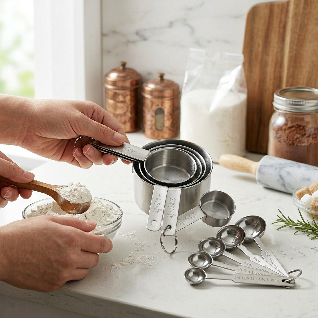 Measuring Cups & Spoons – Stackable Stainless Steel Set