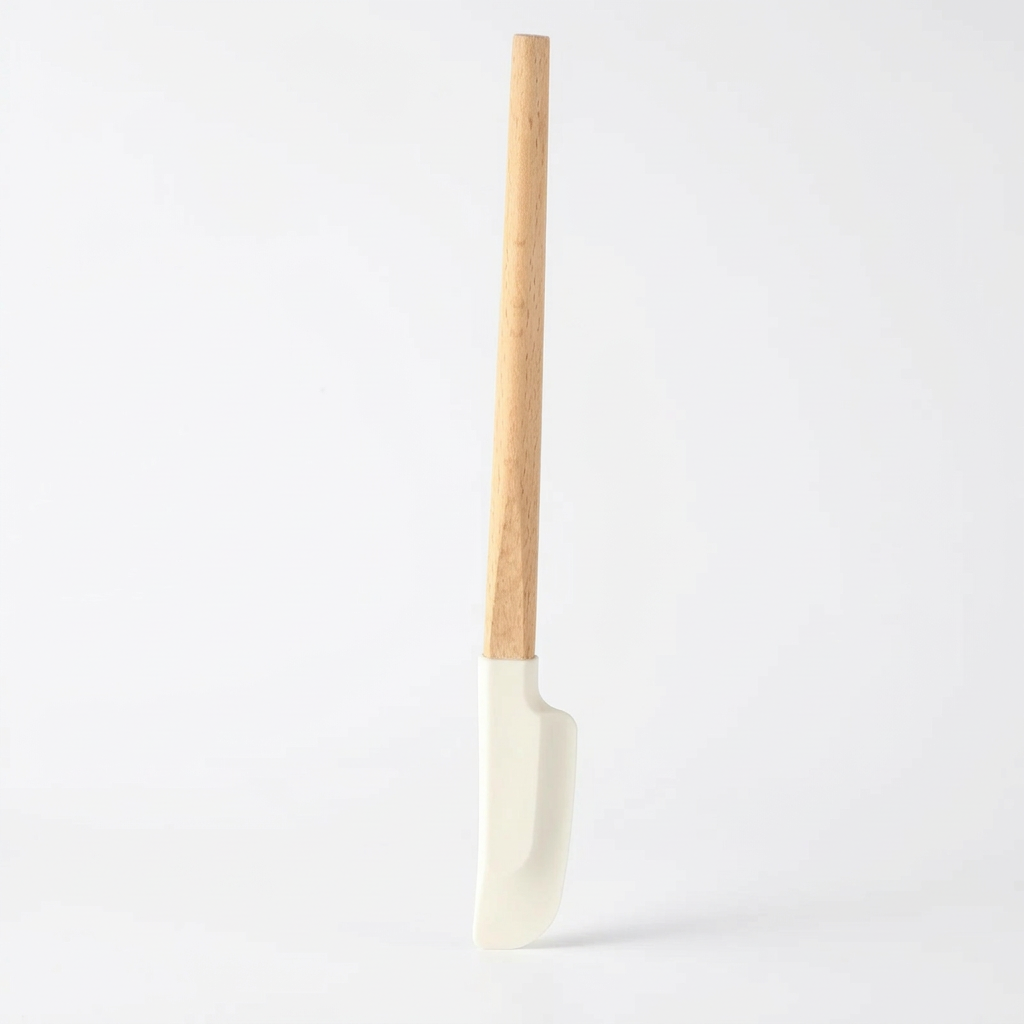 Non-Baking Silicone Spatula – Heat Resistant Wooden Handle for Cooking & Baking