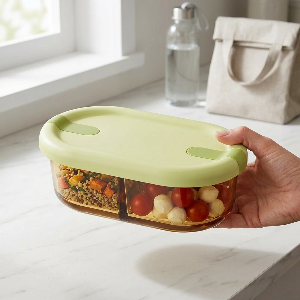 Microwave Glass Lunch Box – Fresh & Sealed – Heat-Resistant Oval Bowl