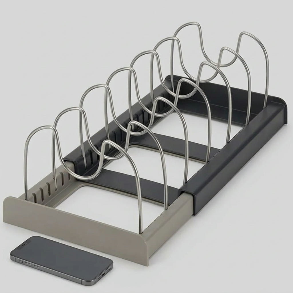 Expandable Kitchen Storage Rack – Stainless Steel Cabinet Organizer