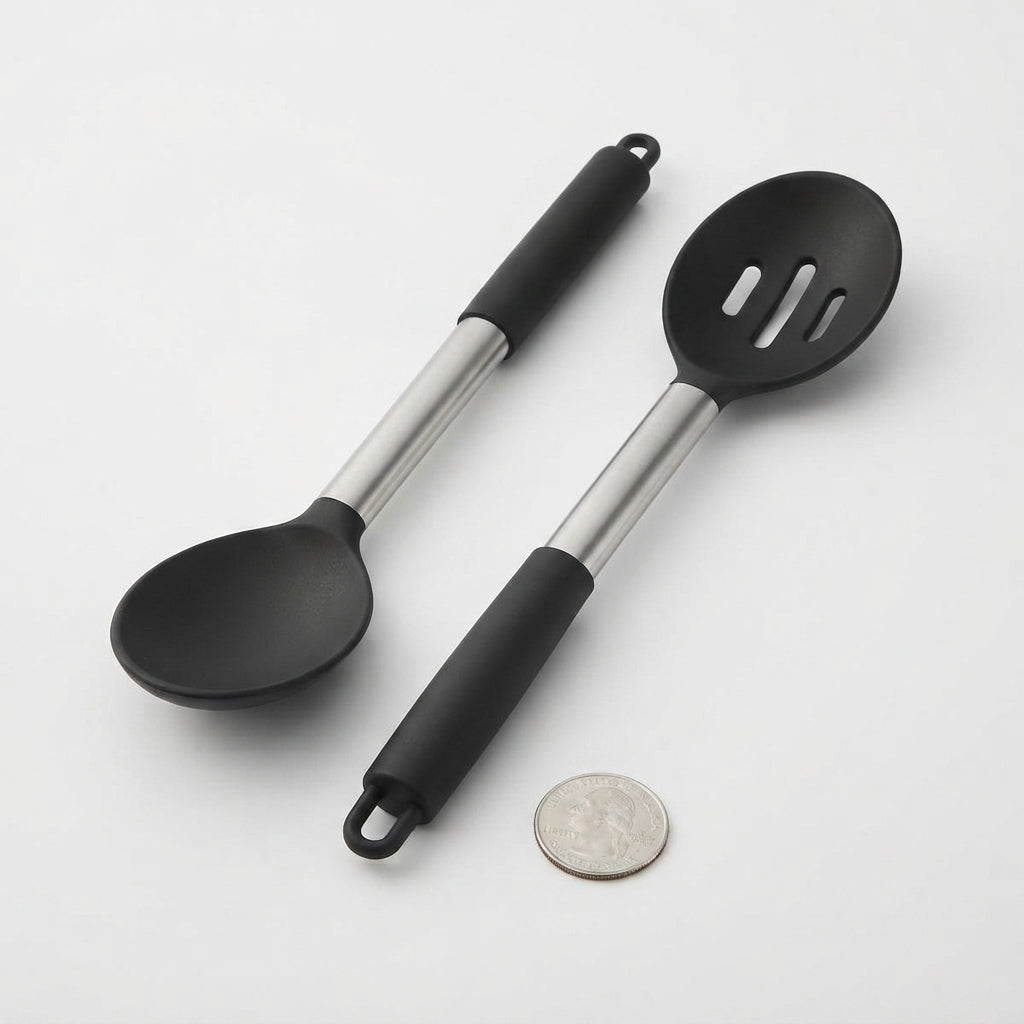 Silicone Kitchen Utensil Set – Easy Cooking with Stainless Steel Handles