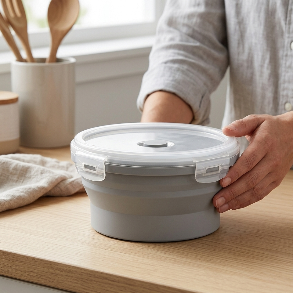 Collapsible Food Storage Containers for Space Saving with Silicone Design