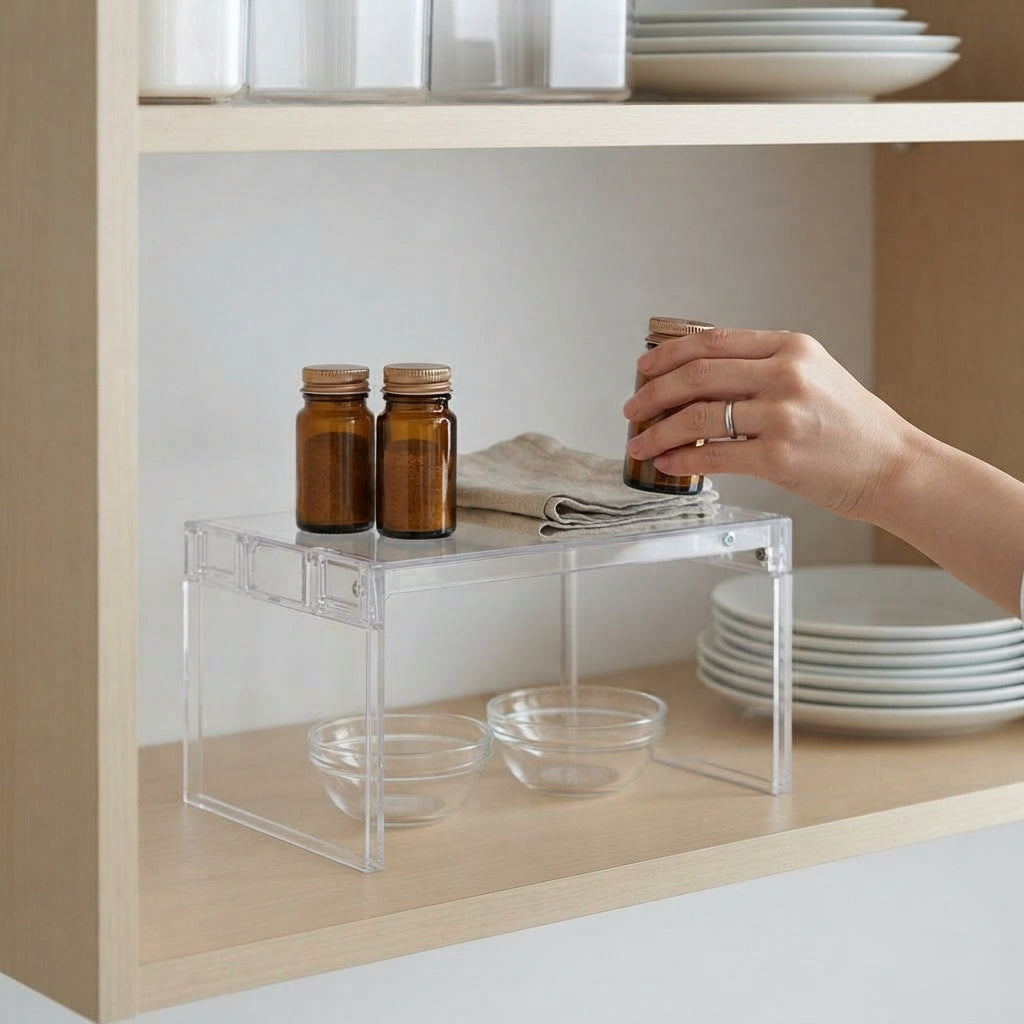 Retractable Cabinet Shelf – Space-Saving Spice & Dish Organizer