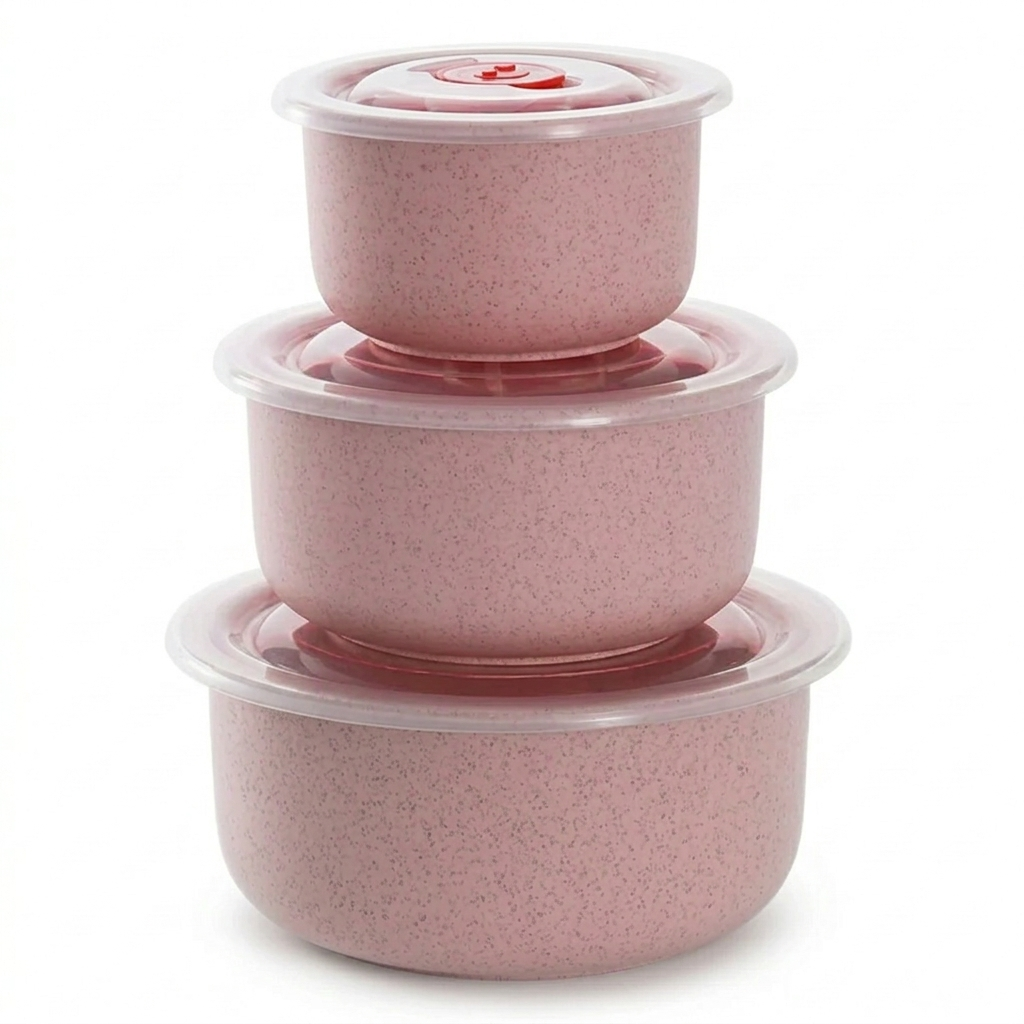 3-Piece Food Storage Container Set – Leak-Resistant Microwave Lids