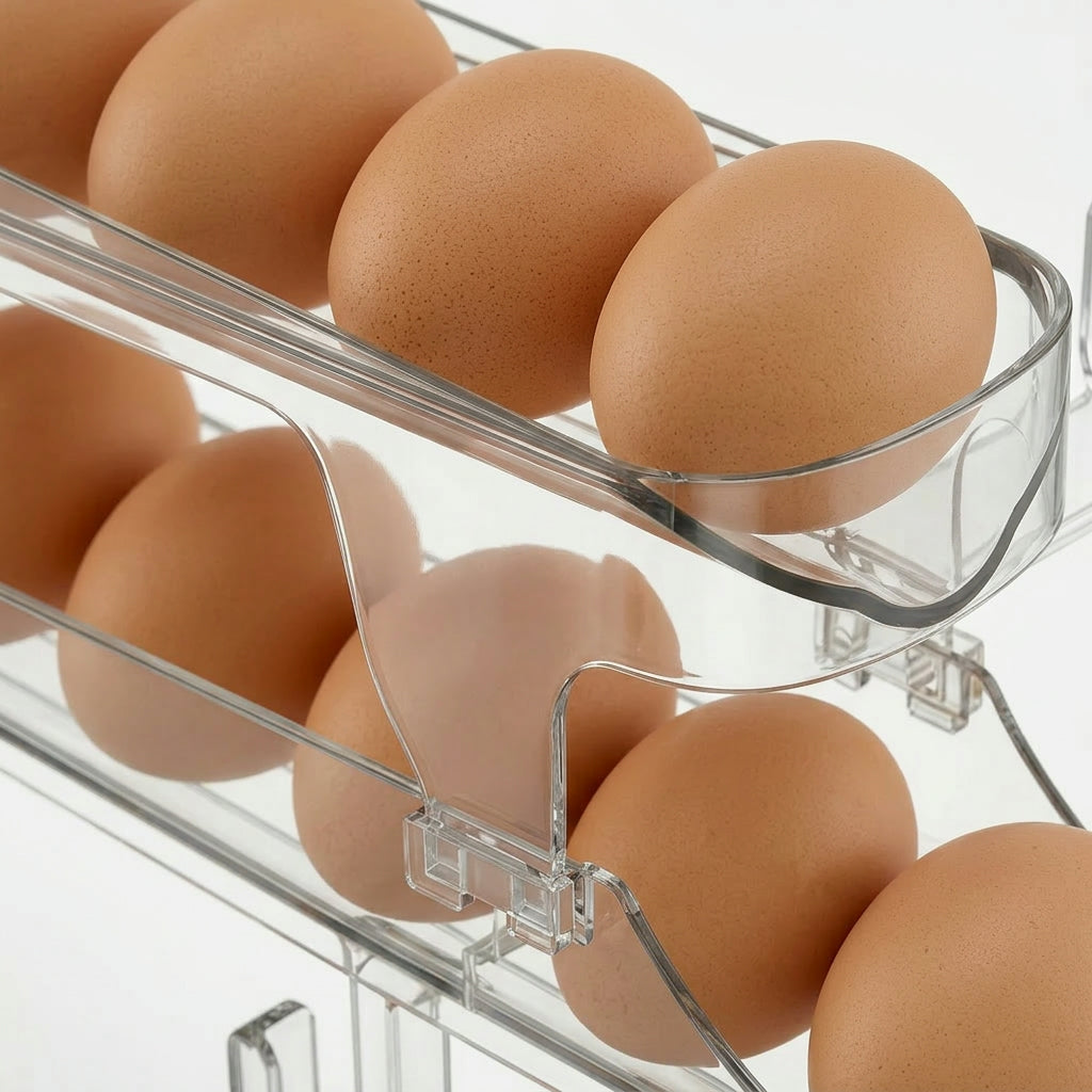 Rolling Egg Storage Rack – Space-Saving Fridge Organizer