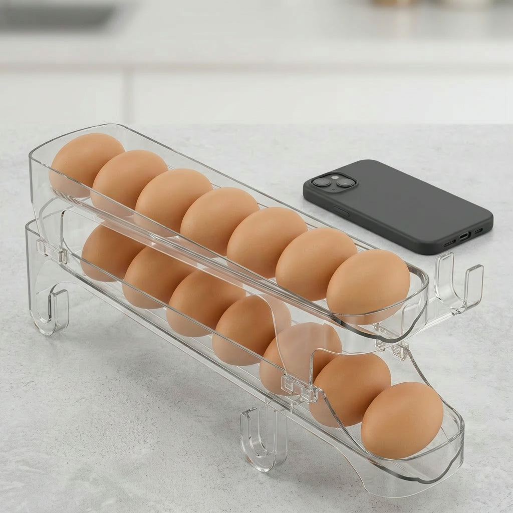 Rolling Egg Storage Rack – Space-Saving Fridge Organizer
