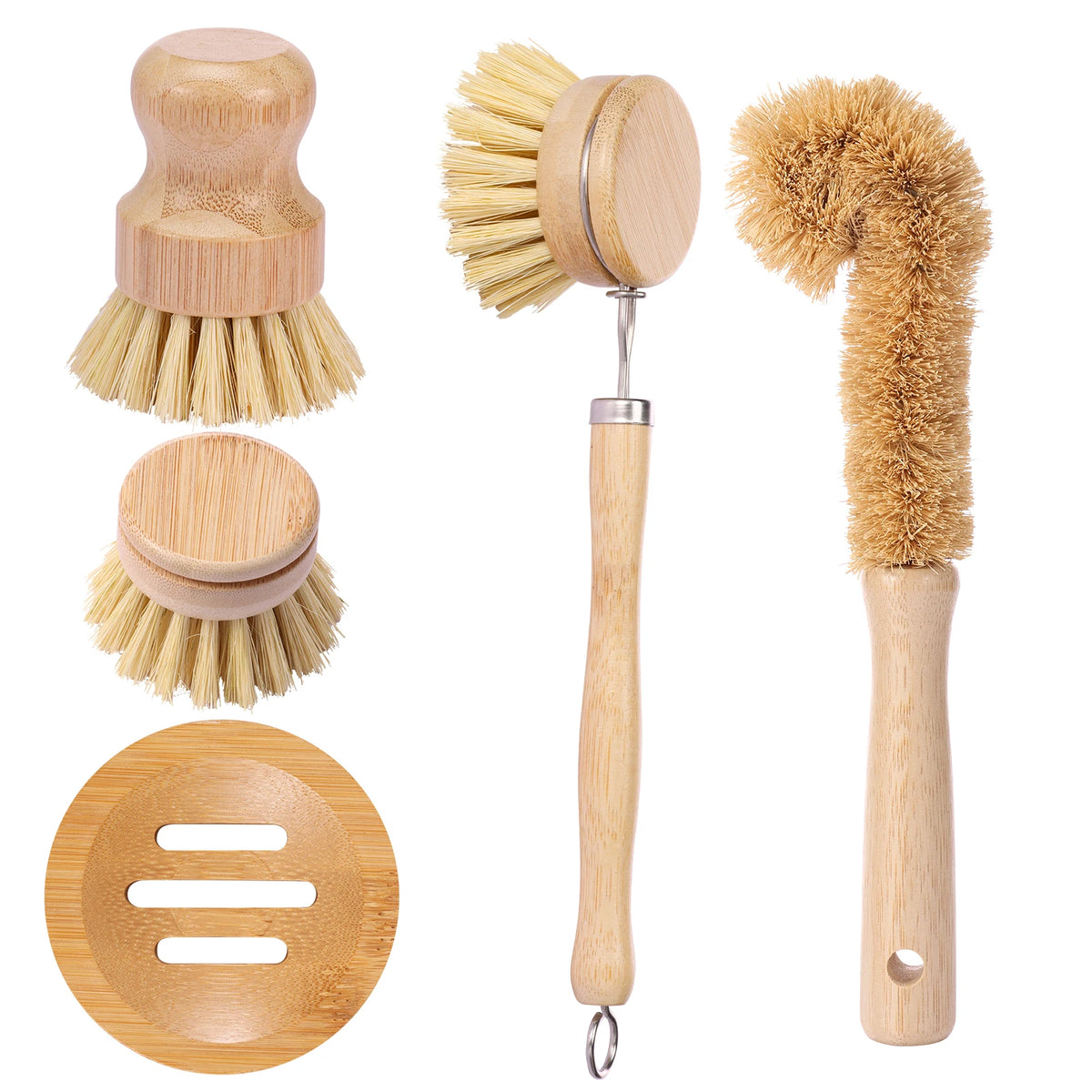 Bamboo Dish Scrub Brushes – Eco-Friendly Cleaning & Wooden Handle