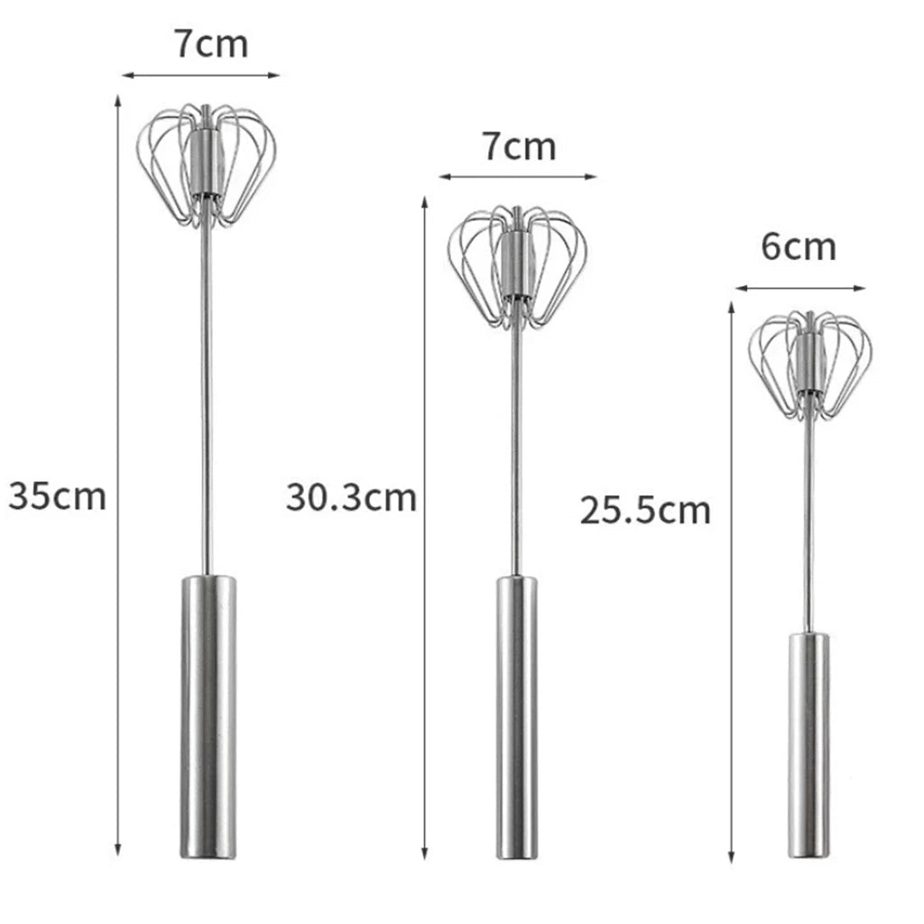 Stainless Steel Hand Mixer – Easy Whisking & Self-Turning Egg Beater