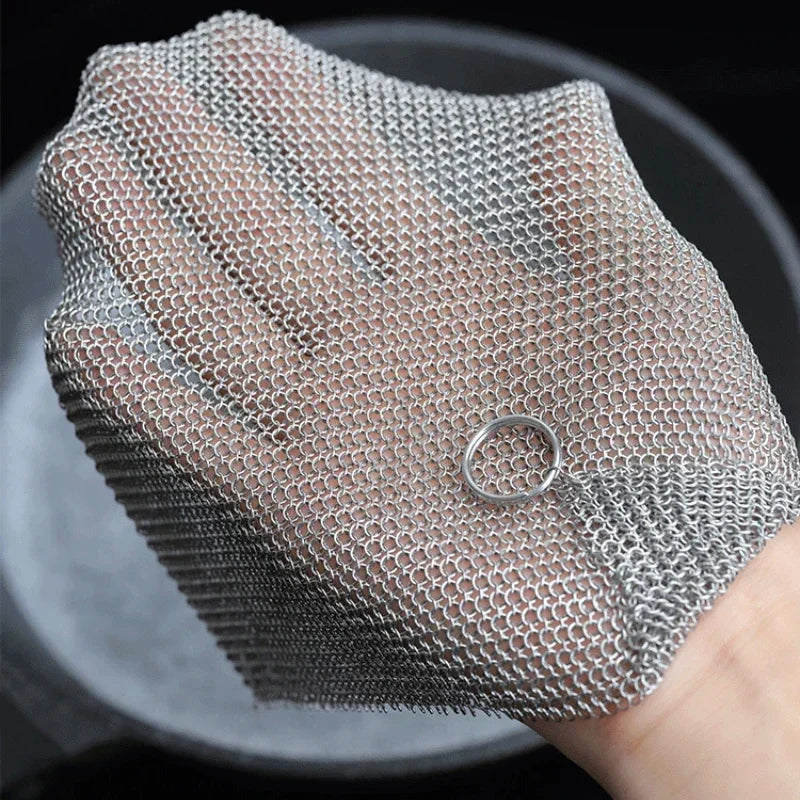 Stainless Steel Pot Scrubber – Tough Grease Cleaning Brush