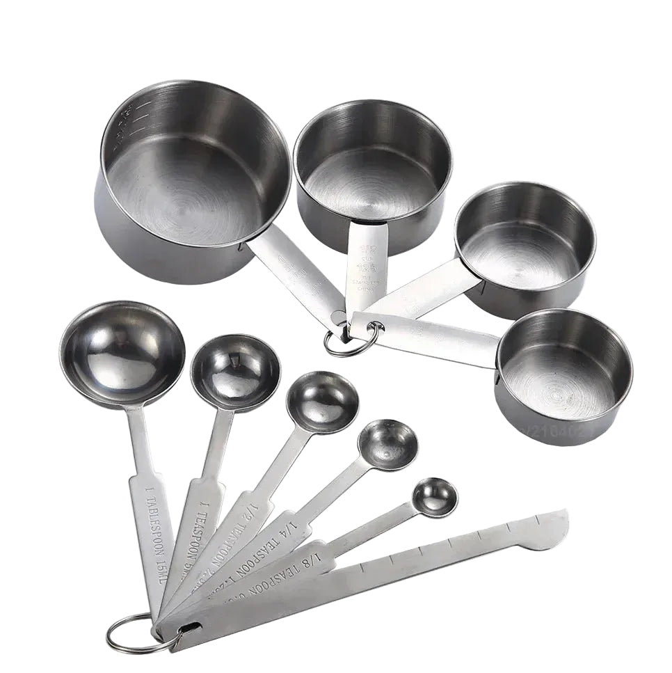 Measuring Cups & Spoons – Stackable Stainless Steel Set
