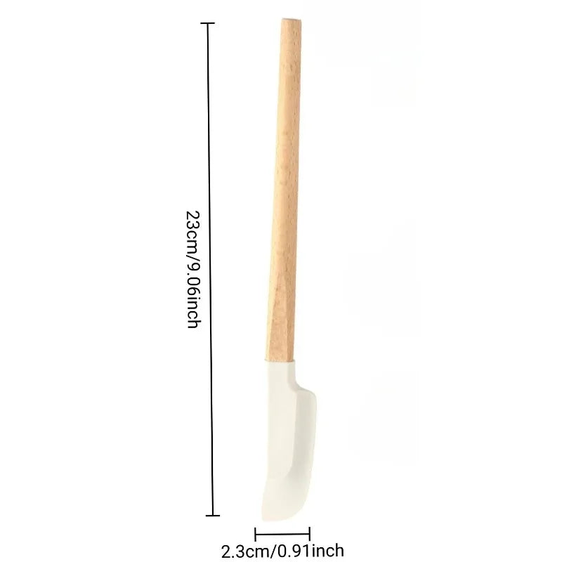 Non-Baking Silicone Spatula – Heat Resistant Wooden Handle for Cooking & Baking
