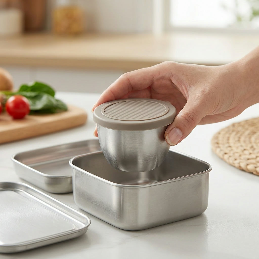 Salad Dressing Container – Leakproof Stainless Steel Lunch Cup