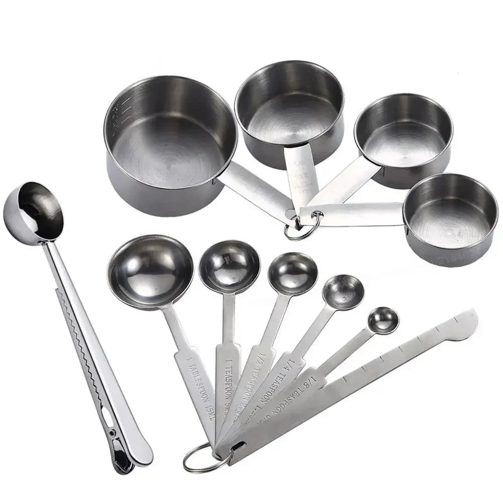 Measuring Cups & Spoons – Stackable Stainless Steel Set