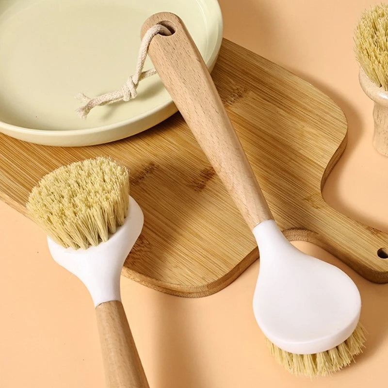 Wood Handle Dish Brush – Tough Scrub Power with Natural Bristles