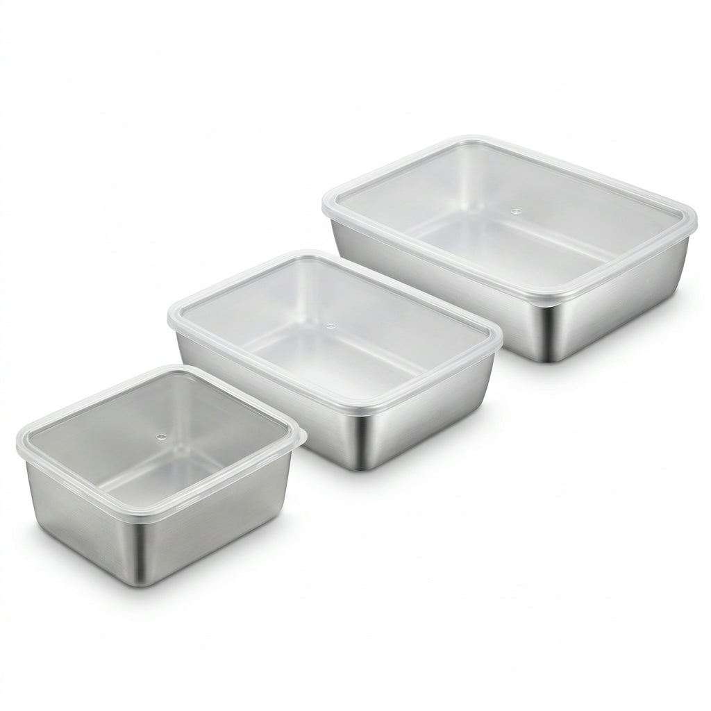 Stainless Steel Bento Tray – Reusable Food Organizer with Lid