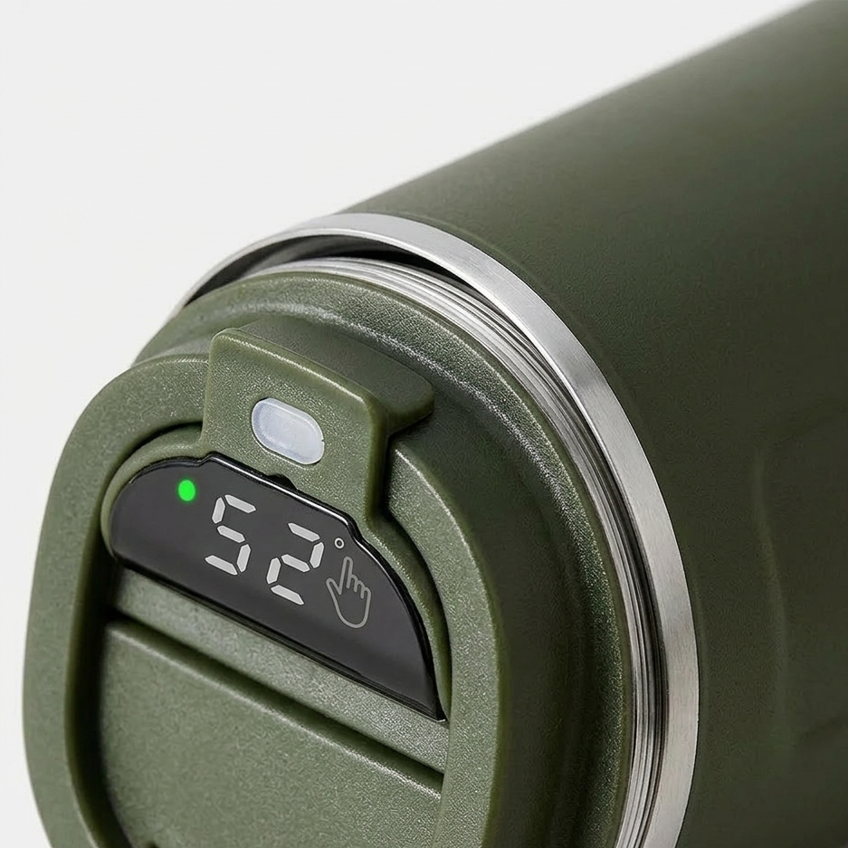 Thermos Coffee Mug – Insulated Stainless Steel Tumbler with Temperature Display