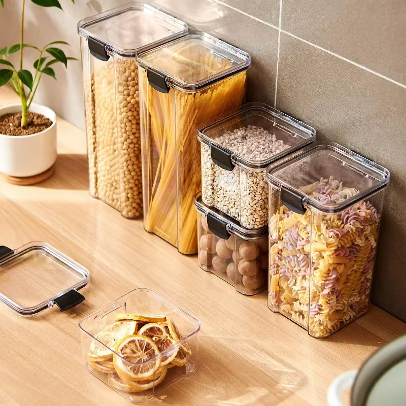 1PC Sealed Jar Airtight Container Grain Pasta Storage Box Plastic Moisture-Proof Box Household Kitchen Organizer Seasoning Jars