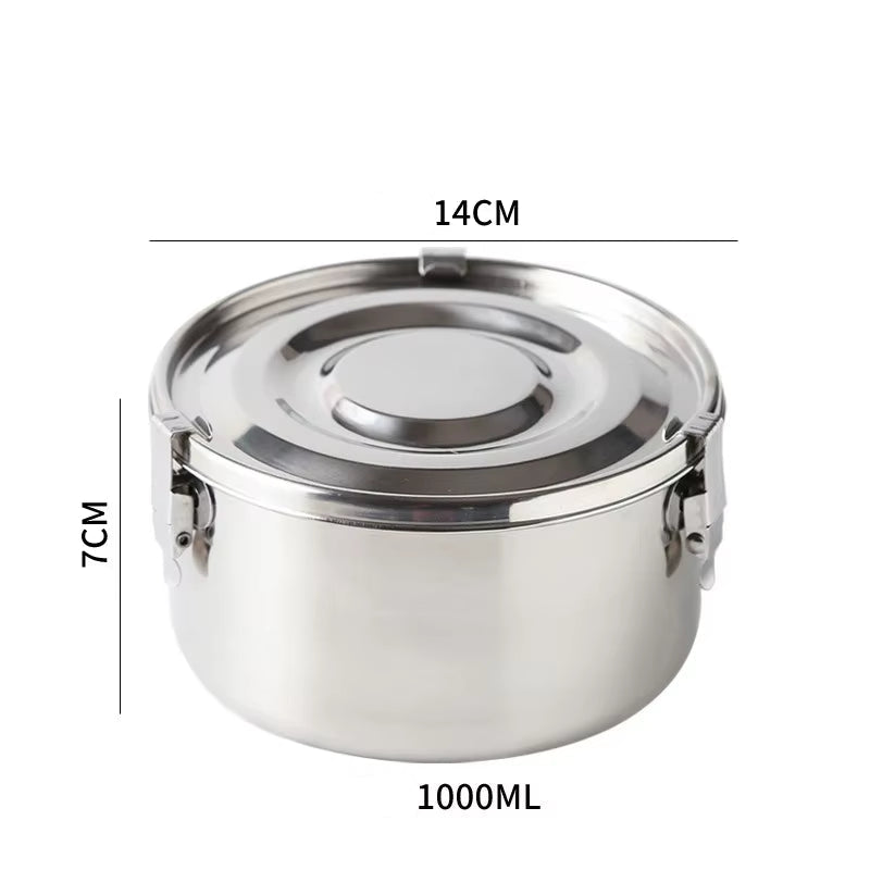 350-3000ML Microwave Lunch Box Food Grade 304 Stainless Steel Anti-Leak Bento Box Strong Tightness Picnic Box for Fruits Snacks