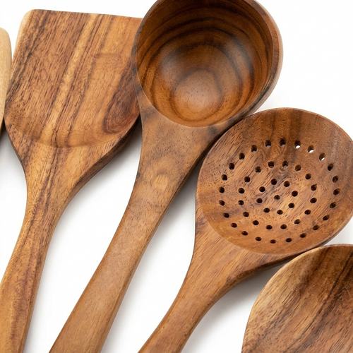 7-Piece Wooden Kitchen Utensils Set – Eco-Friendly Cooking Tools