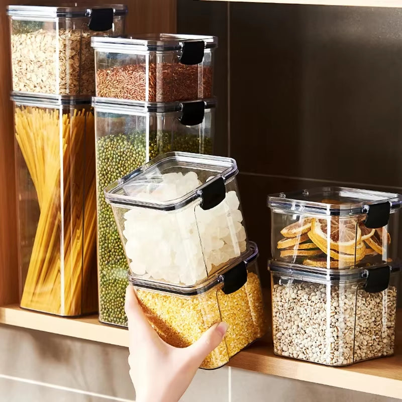1PC Sealed Jar Airtight Container Grain Pasta Storage Box Plastic Moisture-Proof Box Household Kitchen Organizer Seasoning Jars
