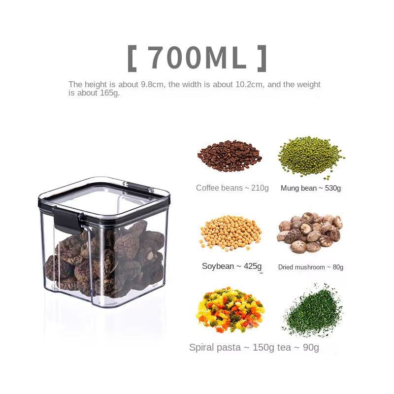 1PC Sealed Jar Airtight Container Grain Pasta Storage Box Plastic Moisture-Proof Box Household Kitchen Organizer Seasoning Jars