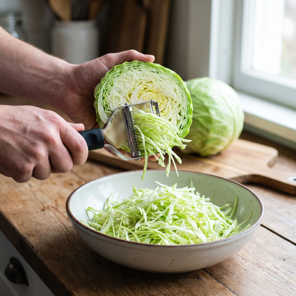 Stainless Steel Dual-Blade Julienne Cutter & Cabbage Shredder