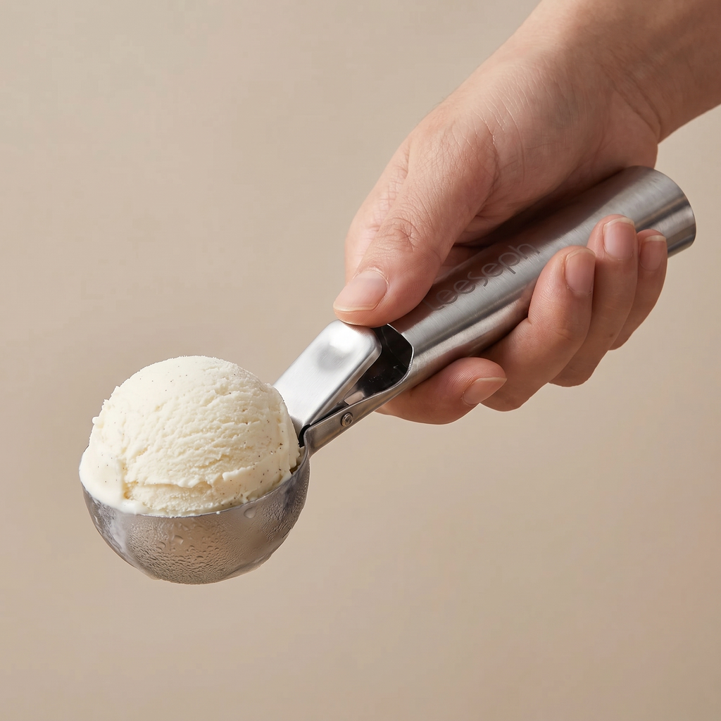 Stainless Steel Ice Cream Scoop with Trigger Release & Grip