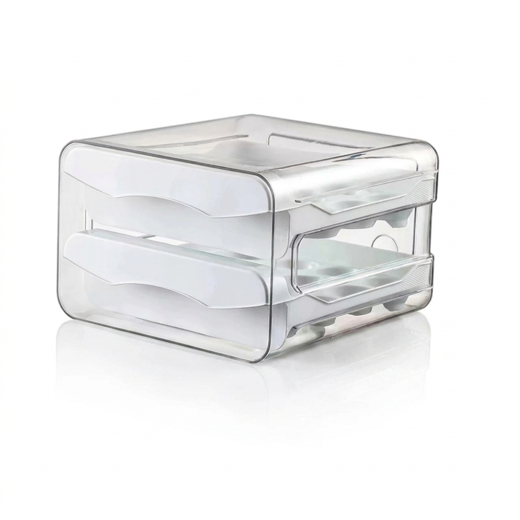 Egg Storage Box – Organized Refrigerator Storage with 2-Layer Design