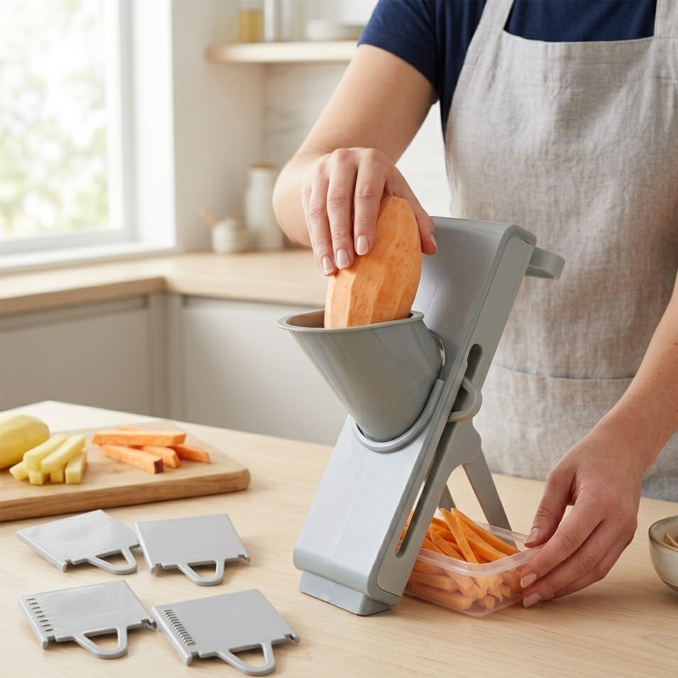 Mandoline Vegetable Slicer – Quick & Even Cuts with Stainless Steel Blades