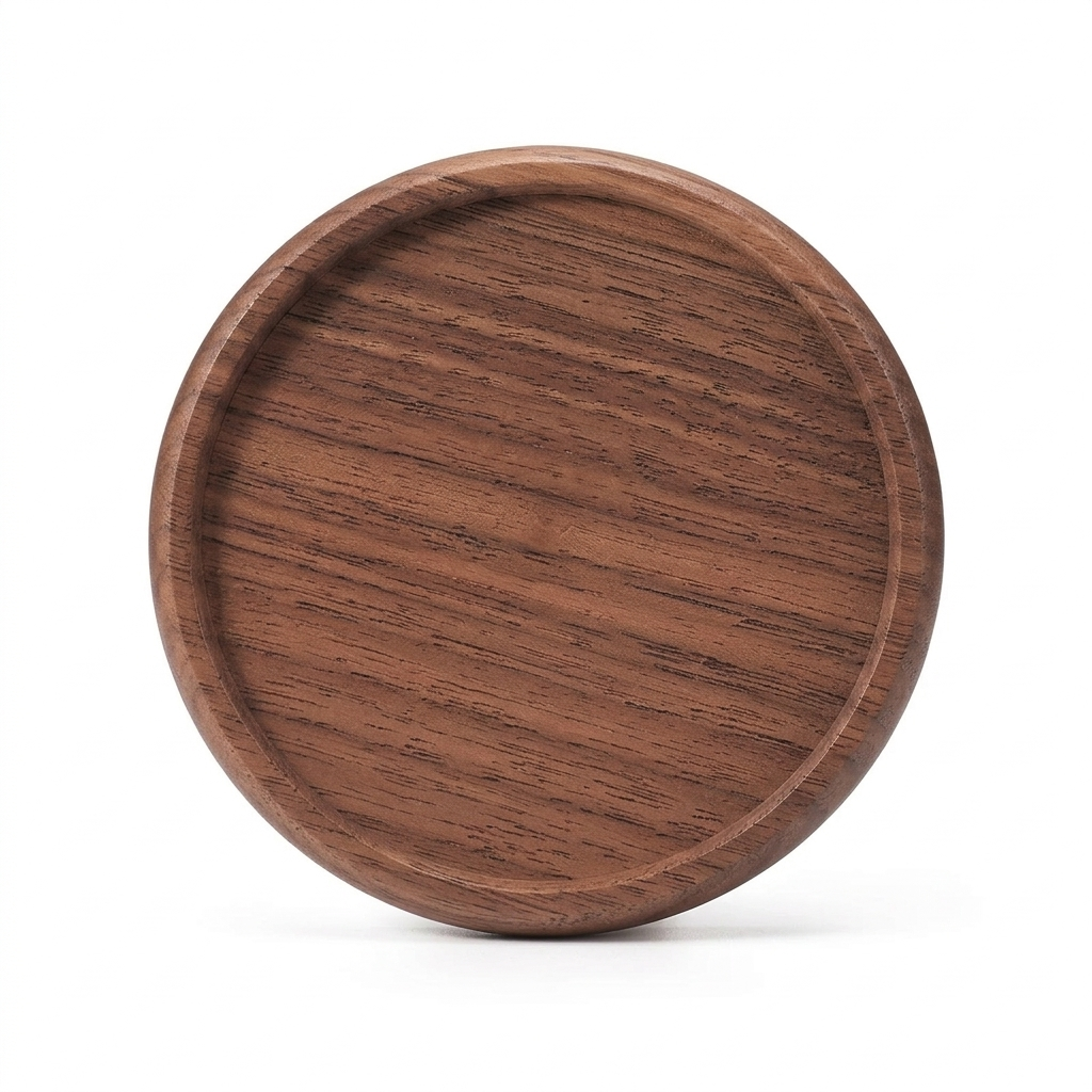 Wood Coaster – Heat Resistant Cup Mat Solid Walnut 8.8cm
